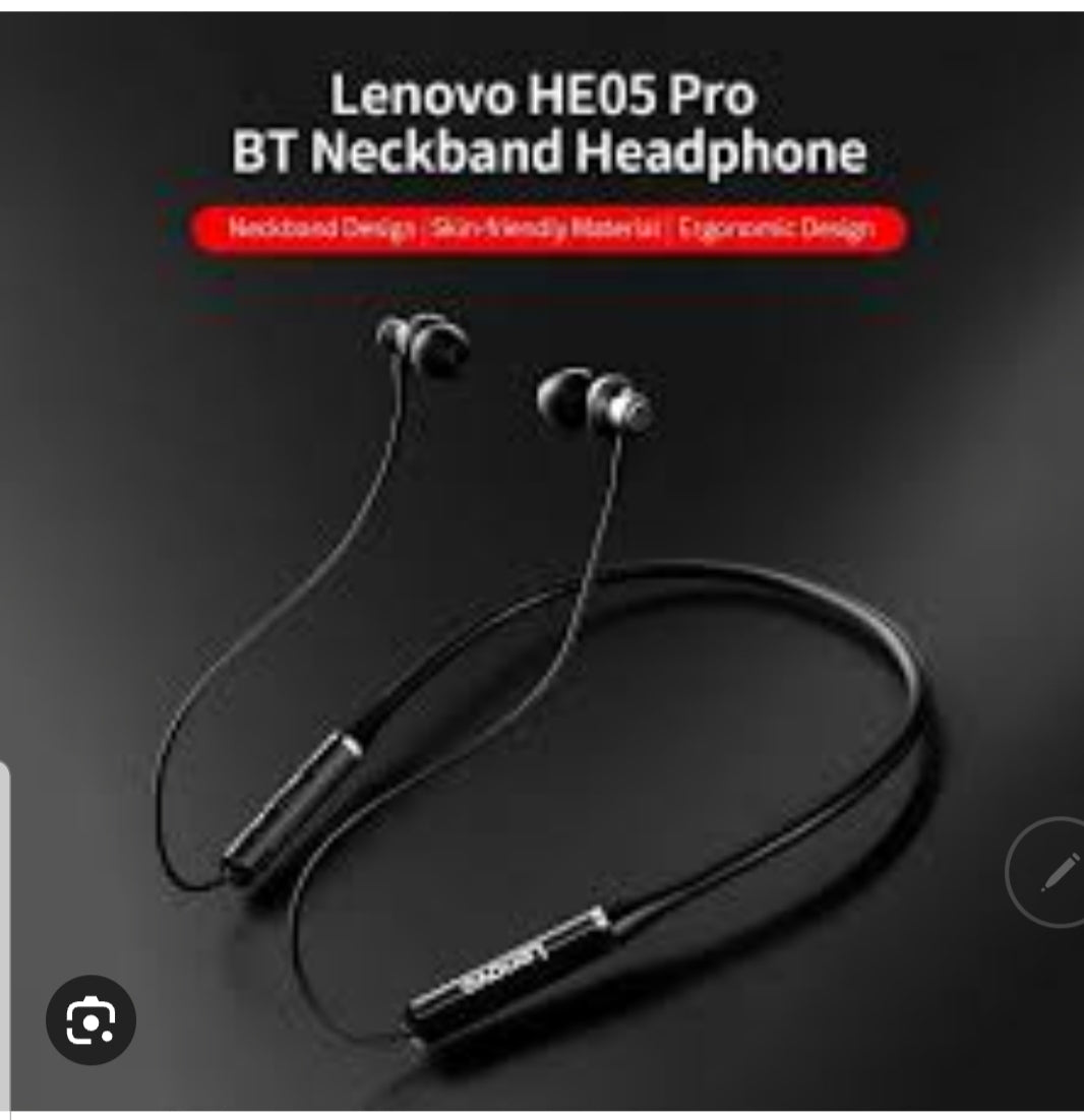 Branded Lenovo Neck Band Wireless Bluetooth Stereo Earphones with Power bank bluetooth ear phone Ear Buds AIrdots Premium Quality