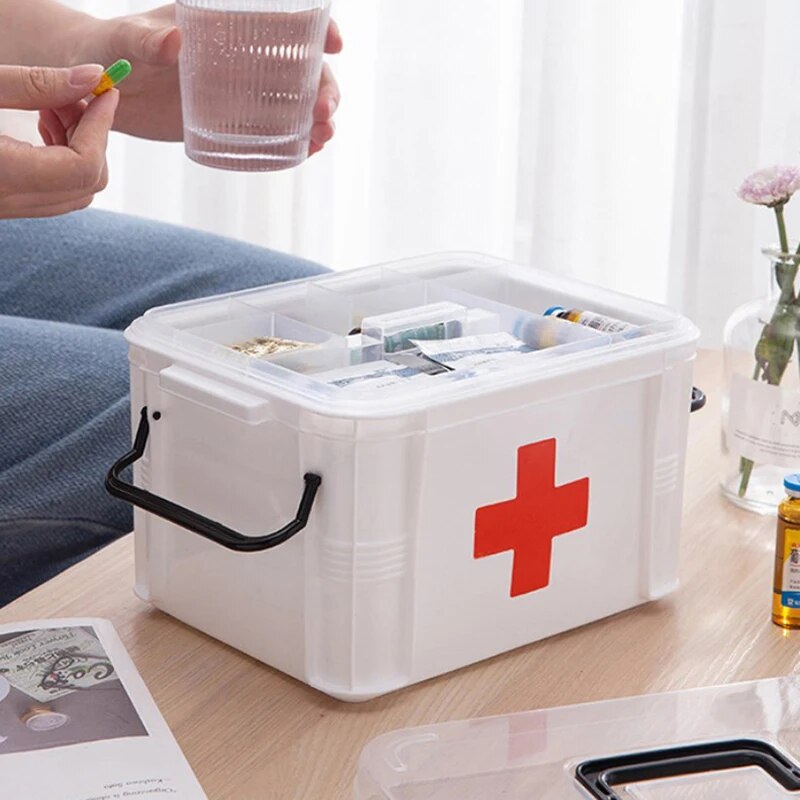 Multi-Layer Medicine Storage Organizer First Aid Box