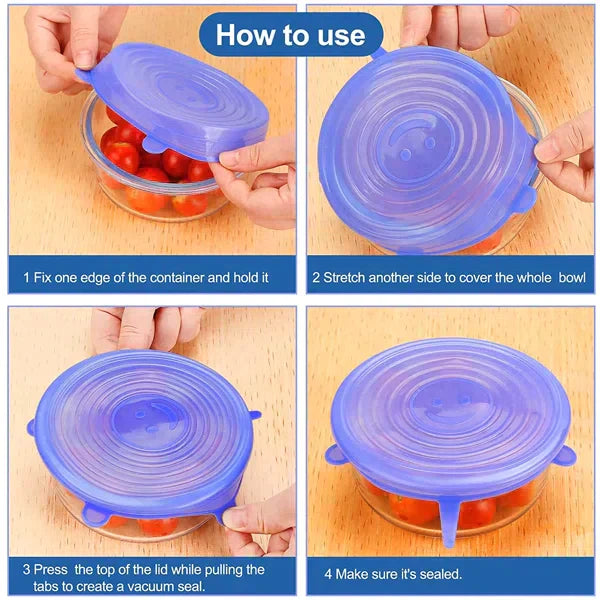 ECOVER™ - REUSABLE STRETCH & SEAL SILICONE LIDS (6 PCS./SET)